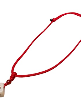 天然菩提雕刻玲珑骰子安红豆项链吊坠双轨姜暮同款脖挂毛衣链定制