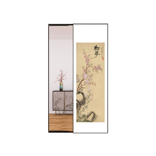中古风全身镜壁挂式画玄关隐身立身镜可关闭卧室穿衣镜上墙壁画