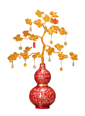 发财进宝万福葫芦摆件客厅玄关电视柜酒柜装饰品高档乔迁新居礼物