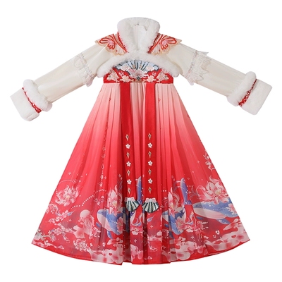 汉服女童秋冬裙子加绒古装拜年服