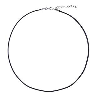 皮绳项链绳 DIY配件挂件吊坠项链挂绳黑色银扣皮蜡绳子粗细男女款