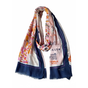 气质小众高级感柔软莫代尔丝绵地图印花春夏防晒丝巾披肩围巾女