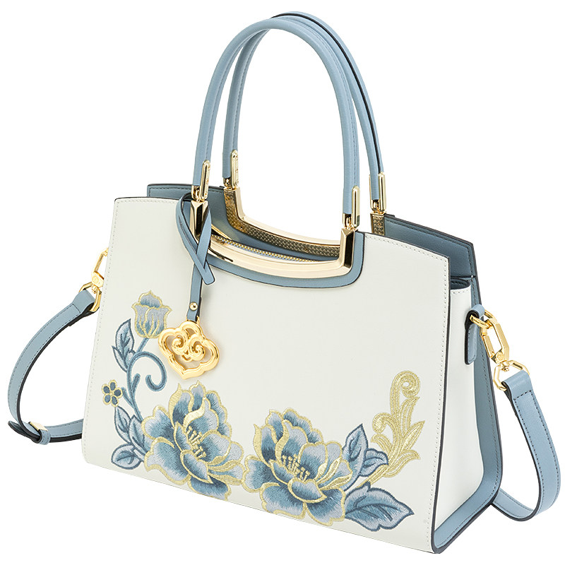 神婷苏绣国风包包女款刺绣大容量真皮高级感手提包妈妈包实用礼物