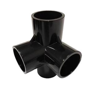 纯黑色UPVC立体三通四通五通六通直角框架子接头20 25 32鱼缸水族
