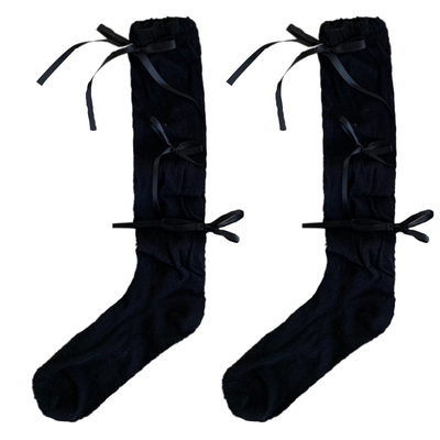 蝴蝶结堆堆袜女夏季薄款