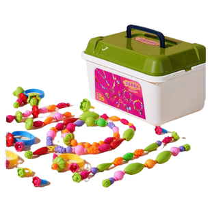 儿童百变波普串珠玩具diy手工手链项链珠子戒指益智3女孩宝宝玩具