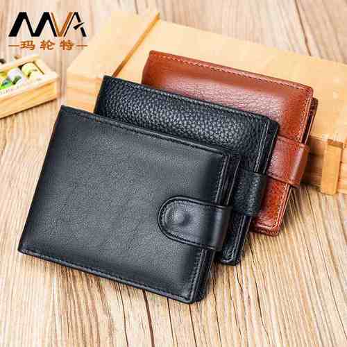 新品 新款复古真皮钱包大容量男士钱包多卡位卡包头层牛皮零钱包