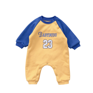 婴儿连体衣秋冬款加绒6-12月宝宝衣服套装哈衣秋季爬服外出服一岁