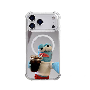 酷酷鱼磁吸镜面手机壳适用苹果iPhone17pro max苹果16丑鱼华为Mate70补妆镜子小米14比奇堡13P80三星S25Ulrat