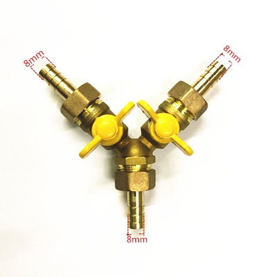 宝塔组装燃气三通球阀6mm8毫米软管阀门水管气嘴油路管道y双开关