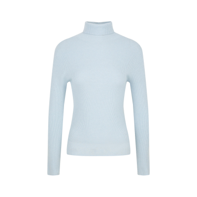 全羊毛高领白色针织打底衫