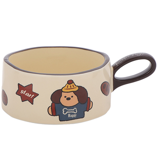 陶瓷早餐杯子燕麦牛奶杯微波炉可加热带刻度马克杯咖啡杯冰淇淋杯