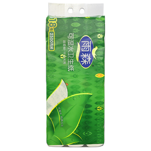 雨森18卷2500克/提5层加厚可湿水无芯卷纸印花卫生纸厕纸家庭装