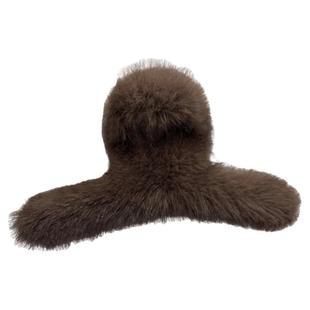 简约百搭秋冬大号毛毛抓夹女2025新款鲨鱼夹发量多发夹后脑勺头饰