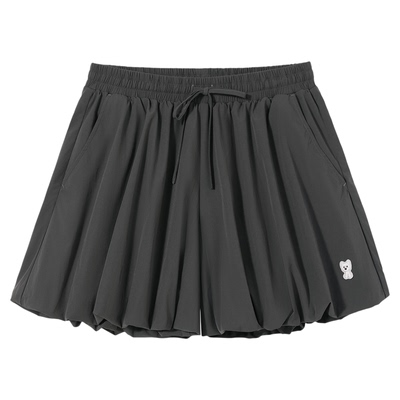 PSO Brand女装可爱小狗吸湿速干花苞女士短裤宽松抽绳灯笼裤子