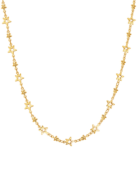 onchic镀18K金镂空星星女项链