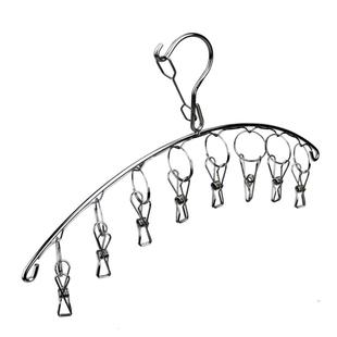 加长 304不锈钢晾袜子衣架多夹子晒袜架婴儿衣架晾袜架子袜夹防风