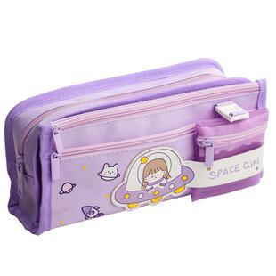 5层大容量多功能笔袋2026年女生新款文具袋文具盒女孩版简约风耐脏高颜值小学生儿童初中生帆布黑科技铅笔盒