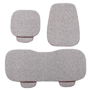 汽车坐垫三件套四季通用单片亚麻无靠背车内座垫后排座套半包座椅