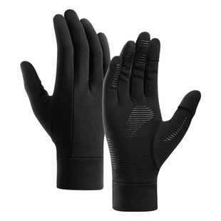 滑雪内胆手套触屏女冬季骑行保暖防风露指登山跑步开车防滑御寒男