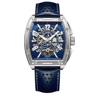 海鸥表手表酒桶型全镂空男士手表男款机械表机车男表街霸系列6138