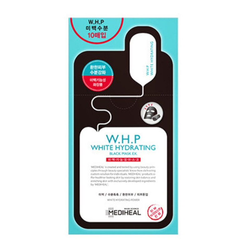 MEDIHEAL/美迪惠尔 正品 美白保湿黑面膜 WHP竹炭补水黑膜女临期