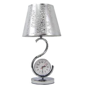 带钟表台灯卧室床头灯现代简约创意浪漫天猫精灵台风书房欧式台灯