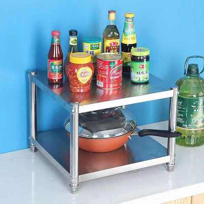 高30公分不锈钢厨房置物架50长60x20宽25cm双层台面收纳碗碟架子