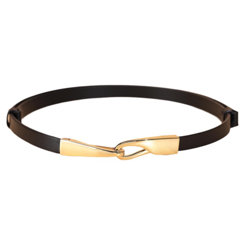 春夏季细腰带女纯牛皮配裙子西裤连衣裙装饰小皮带头层牛皮时髦窄