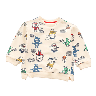 allolugh2026春秋款韩版童装秋男童薄款卡通上衣T恤长袖洋气812