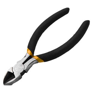 得力工具斜口钳薄刀斜嘴钳迷你水口钳剪模型网线高达小电子剪偏口