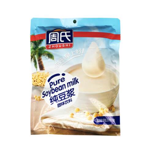 周氏纯豆浆210g即冲速溶豆浆粉学生营养早餐食品原味豆奶