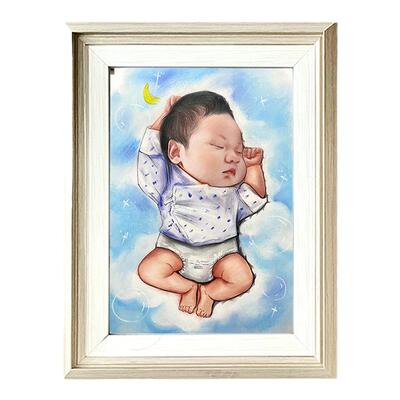 胎毛画宝宝纪念品龙宝宝胎发自制