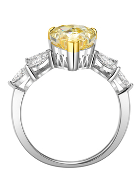 黄钻18K白金戒指女女神之戒轻奢