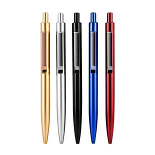 德尔施/DERS金属按动中性笔金属笔杆重手感高颜值黑色0.5mm笔芯ins冷淡风学生用签字笔按压式单支红商务黑笔