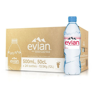 法国进口evian依云矿泉水天然碱性水330ml/500ml*24瓶整箱