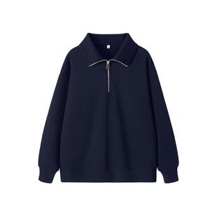 班尼路半拉链POLO领卫衣外套女秋季新款小个子宽松休闲百搭上衣Q