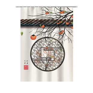 梳妆台镜子遮挡帘化妆镜遮挡盖布卫生间浴室柜帘防尘遮丑帘子中式