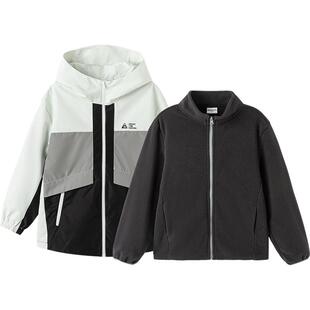 巴拉巴拉男童外套中大童三合一风衣春秋款童装儿童摇粒绒加厚上衣