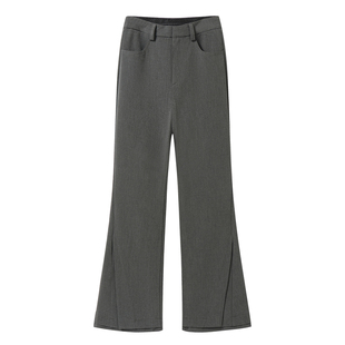 半片花瓣 双重折页裤脚修身微喇西裤 通勤休闲抗皱垂感显瘦长裤