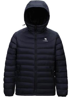 骆驼火焰羽绒服男2026新款情侣韩版轻薄显瘦连帽排骨羽绒内胆外套