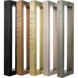 中式大门拉手古铜玻璃门拉把手不锈钢祥云实木门方管高档拉手定制