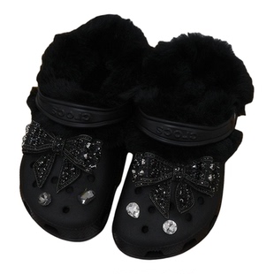 Mkop毛绒洞洞鞋内胆棉可拆卸冬天配饰云朵泡芙适配Cross/Crocs