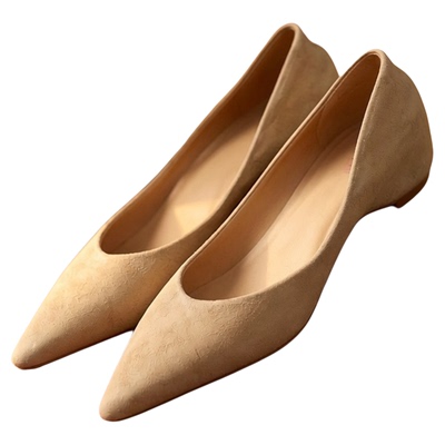 法式复古尖头内增高浅口单鞋