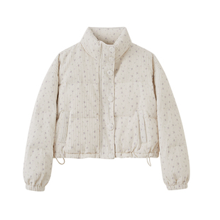 jijilulu积极璐 奶霜欧包 敲奶少女紫色碎花羽绒服短款慵懒风防寒