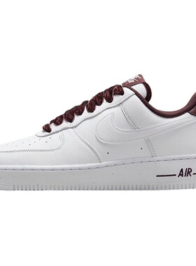 Nike耐克板鞋女鞋AF1酒红丝绒鞋带白色空军一号运动鞋HV4403-600