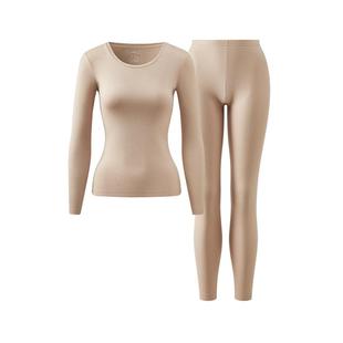 有棵树纯棉保暖内衣女士秋衣秋裤套装贴身打底秋冬圆领棉毛衫加厚