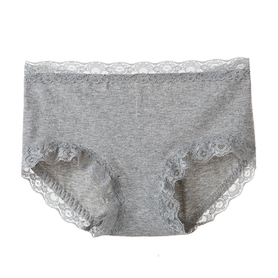 内裤女士中腰纯棉全棉无痕少女蕾丝大码女生低腰三角底裤夏季薄款