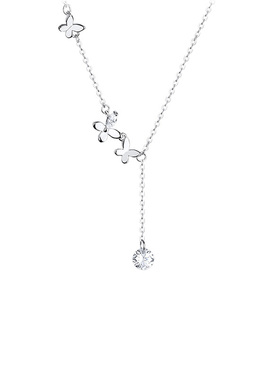 纯银仙气蝴蝶项链甜美女轻奢小众