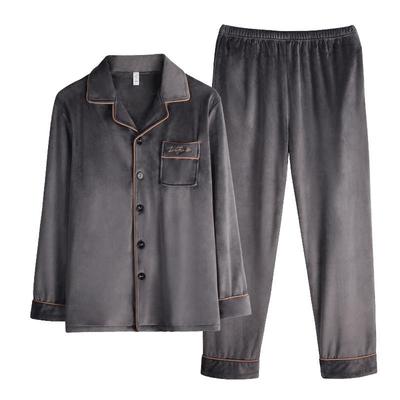 睡衣男冬季加厚加绒海岛绒家居服